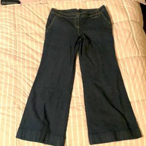 Ann Taylor LOFT wide leg trousers jeans.  12 petite.  Excellent condition.